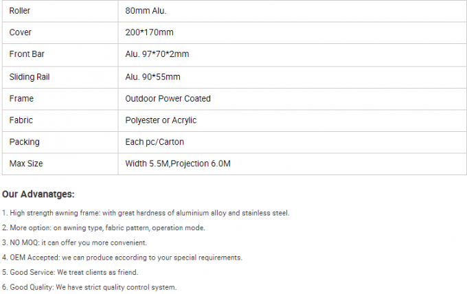 आउटडोर मोटर चालित आकाशवाणी / सनरूम छत retractable awnings कंजर्वेटरी awning 0